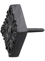 Decorative Diamond-Head Iron Clavos Nails - Pack of Six 1/2" Diameter in Matte Black