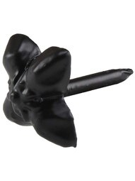 Flower-Head Iron Clavos Nails - Pack of Six 2" Diameter in Matte Black