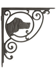 Dogs Head Cast Iron Shelf Bracket - 10" x 9" in Antique Iron Finish