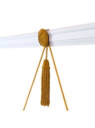 Vera Rosette and Tassel Picture Hanger with Rail Hook in Antique Gold