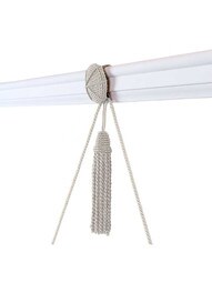 Vera Rosette and Tassel Picture Hanger with Rail Hook in Ivory
