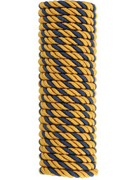 Triple Strand Multi-Color Picture Hanging Cord - 3/16-inch Diameter in Antique Gold & Royal Blue