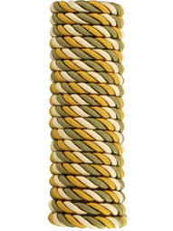 Triple Strand Multi-Color Picture Hanging Cord - 1/4-inch Diameter in Green, Ivory & Antique Gold
