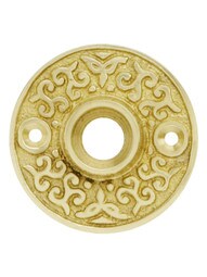 2" Decorative Victorian Rosette With 21/32" Collar in Unlacquered Brass