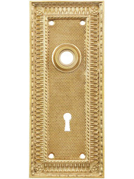 Pisano Cast-Brass Door Plate with Keyhole in Polished Brass