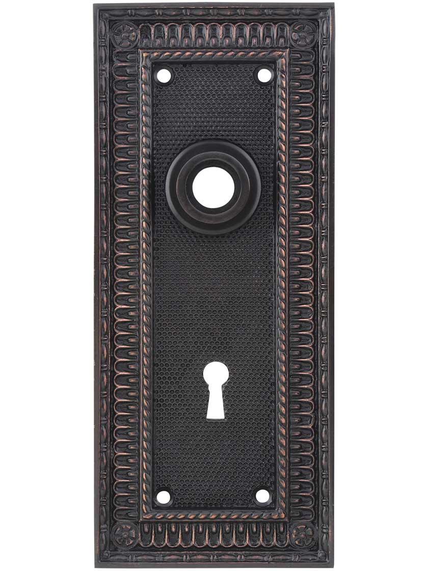 Pisano CastBrass Door Plate with Keyhole in Timeless Bronze House of