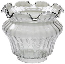 Vianne Blue-Grey Satin Etched Floral Shade with 4" Fitter