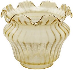 Vianne Amber Color Satin Etched Floral Shade with 4" Fitter
