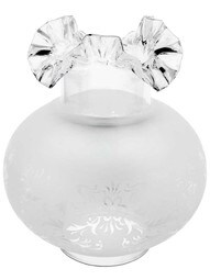 Vianne Round Satin Etched Gas-Light Shade with Ruffled Top and 4" Fitter