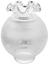 Vianne Satin Etched Gas-Light Shade with Ruffled Top and 4" Fitter