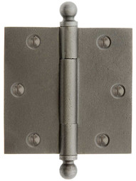 3 1/2-Inch Cast Iron Door Hinge With Ball Finials