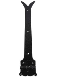 12" Cast-Iron Strap Hinge with Whale Tail Design in Matte Black