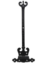 6" Cast Iron Gothic-Style Strap Hinge in Matte Black