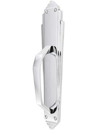 Art Deco Door Pull In Solid, Cast Brass in Polished Chrome