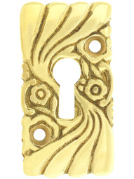 Roanoke Keyhole Escutcheon in Unlacquered Brass