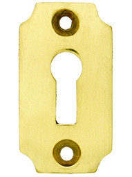 Cast Brass Plain Key Escutcheon in Polished Brass