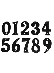 Cast Iron Step-Edge House Numbers - 2 3/4" Height Number 2 in Matte Black