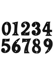 Cast Iron Step-Edge House Numbers - 2 3/4" Height Number 4 In Matte Black