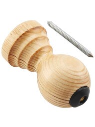 Wood Wall-Mount Doorstop in Lacquered Pine