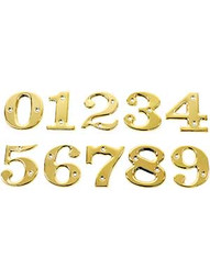 2" Stamped Brass House Number 3 With Lacquered Finish