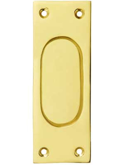 5 inch Solid Brass Rectangular Pocket Door Pull.