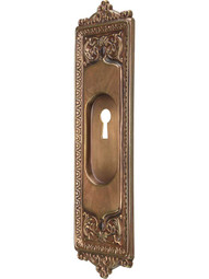 Egg & Dart Pocket Door Pull With Keyhole In Antique-By-Hand