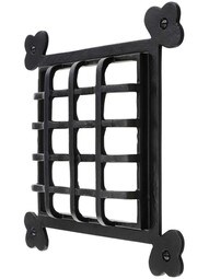 Clubs Cast Iron Door Grille - 8 5/8 x 8 5/8-Inch in Matte Black