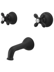 Yukon Wall-Mount Tub Faucet with American Cross Handles in Oil-Rubbed Bronze