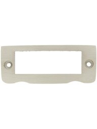 Small Cast Brass Label Holder In Satin Nickel