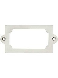 3 5/16" Brass Label Holder In Polished Nickel