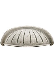 4" On Center Tuscany Style Bin Pull in Silver Patina