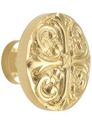 Gaios Solid-Brass Cabinet Knob - 1 1/2" Diameter in Polished Brass Finish