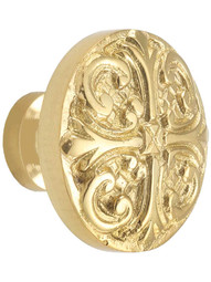 Gaios Solid-Brass Cabinet Knob - 1 1/2" Diameter in Polished Brass Finish