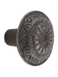 Solon Cast-Iron Cabinet Knob - 1 5/16" Diameter in Antique Iron