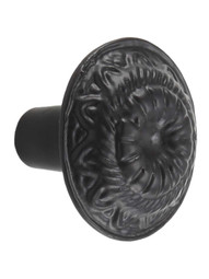 Solon Cast-Iron Cabinet Knob - 1 5/16" Diameter in Matte Black