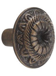 Solon Solid-Brass Cabinet Knob - 1 5/8" Diameter in Antique Brass