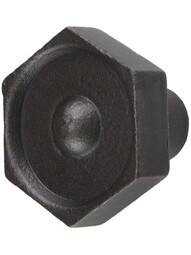 Hex Nut Cast-Iron Cabinet Knob in Antique Iron