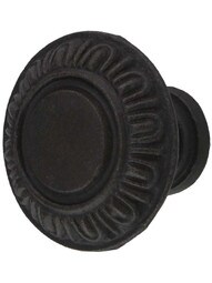 Egg & Dart Cast-Iron Cabinet Knob in Antique Iron