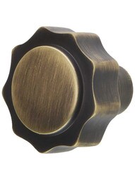 Gear Solid-Brass Cabinet Knob in Antique Brass