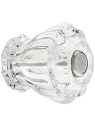 Small Fluted Clear Glass Cabinet Knob With Nickel Bolt