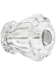 Small Fluted Clear Glass Cabinet Knob With Nickel Bolt