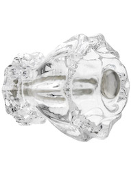 Medium Fluted Clear Glass Cabinet Knob With Nickel Bolt
