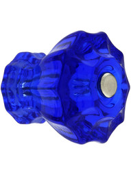 1 1/2" Fluted Cobalt Blue Glass Knob