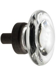 Round Glass Disk Knob With Solid Brass Base in Oil Rubbed Bronze