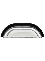 Clear-Glass Cup Pull with Solid-Brass Base - 4-Inch Center-to-Center in Oil-Rubbed Bronze