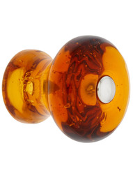 Amber Round Glass Mushroom Cabinet Knob With Nickel Bolt