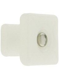 Square Milk White Translucent Glass Cabinet Knob with Nickel Bolt