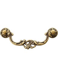 Scroll Design Bail Pull - 3 7/16-inch Center-to-Center in Antique Brass Dark