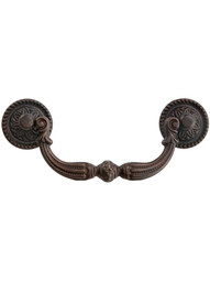 Beaded Flower Post Bail Pull - 3 3/4-inch Center-to-Center in Oil Rubbed Bronze