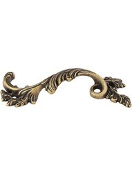 Left Fancy Swirl Pull In Antique Brass Dark